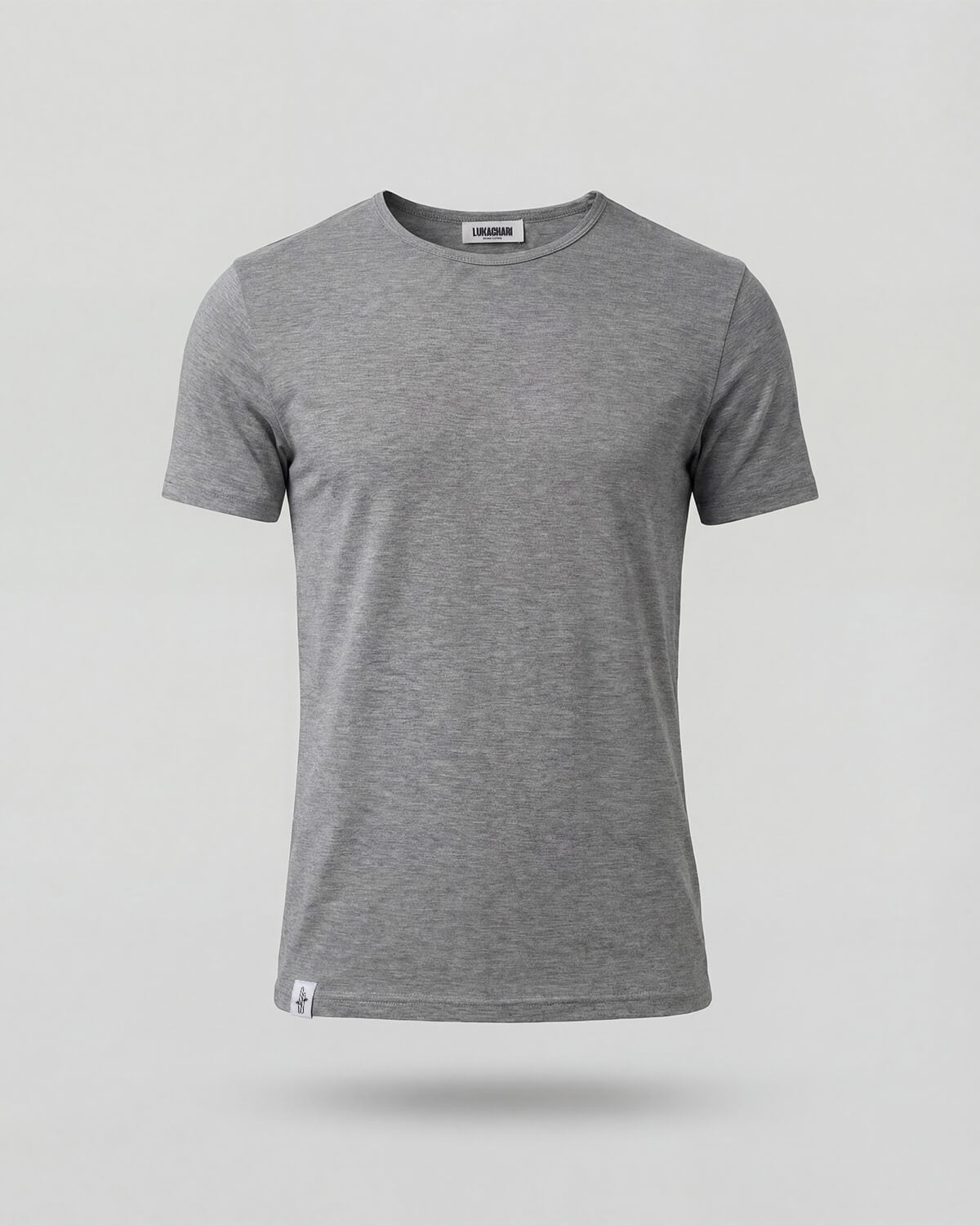 טישרט מבמבוק אפור כהה לגבר בגזרה קצרה