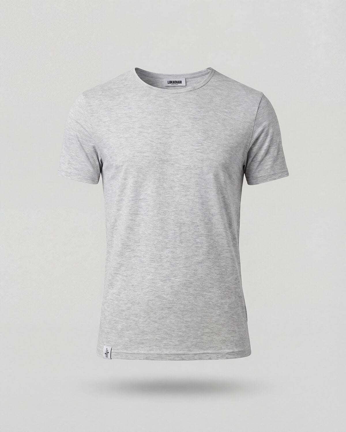 טישרט מבמבוק אפור בהיר לגבר מנדפת זיעה