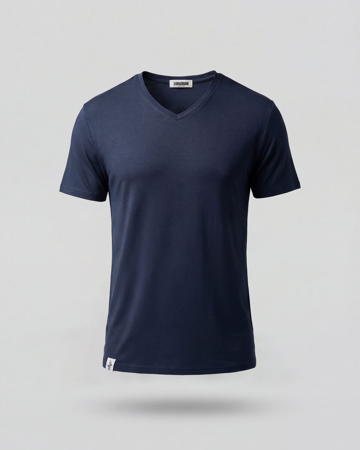 טישרט מבמבוק נייבי לגבר בגזרה קצרה