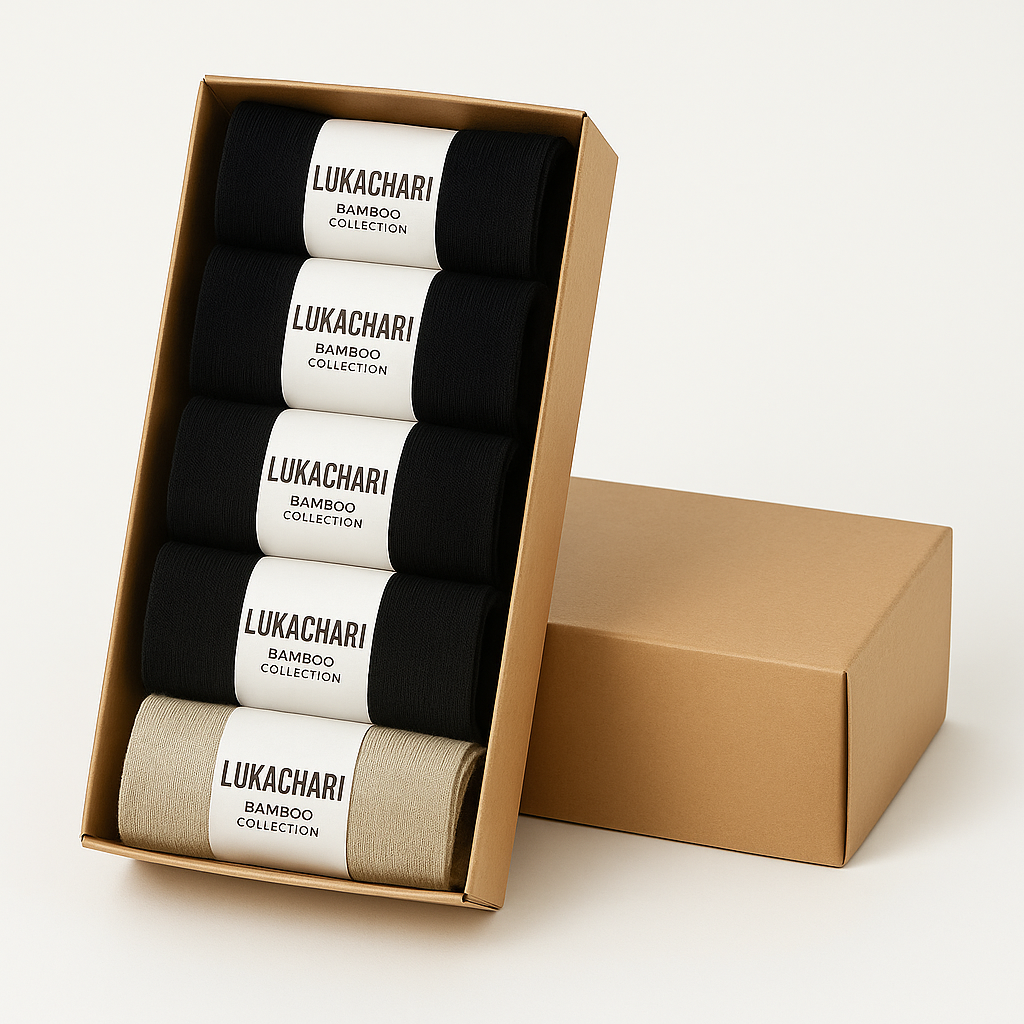 חבילת 5 זוגות גרביי במבוק - שחור