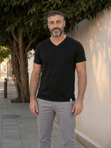 צווארון וי | שחור