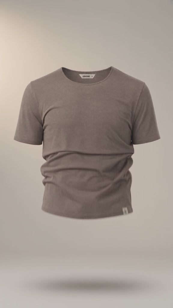LUKACHARI product film, bamboo t-shirt in brown