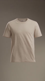 LUKACHARI product film, crew neck bamboo t-shirt in beige