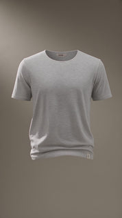 LUKACHARI thin collar light grey bamboo T-shirt product film