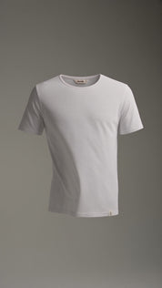 LUKACHARI thin collar white bamboo T-shirt product film