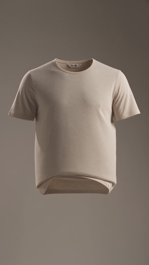 LUKACHARI product film, bamboo t-shirt in beige